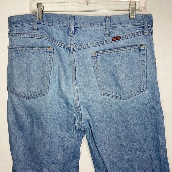 Vintage Rustler by Wrangler Blue Denim Jeans Mens 38x30 Straight Leg Mexico - Picture 5 of 6